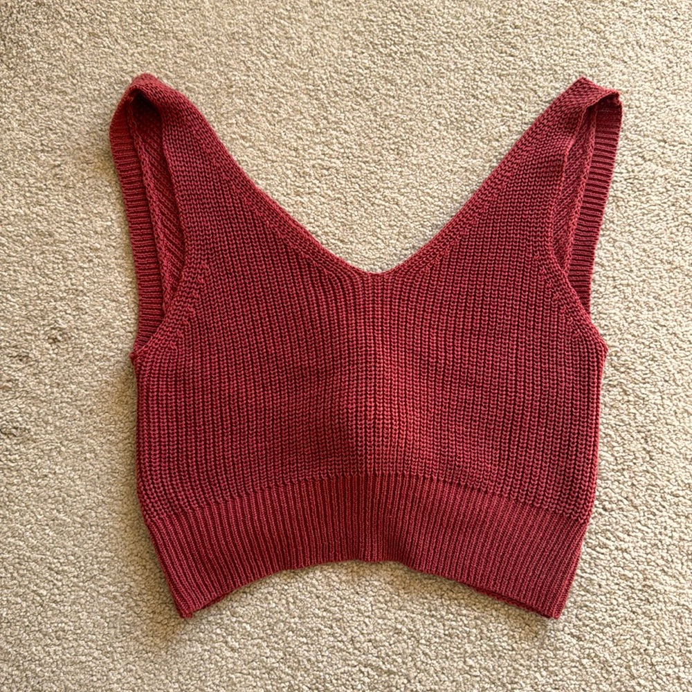 Burnt Orange Knitted Crop Top